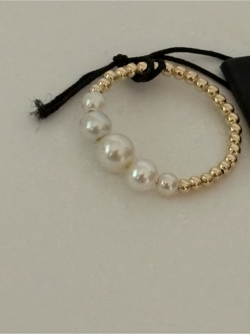 14kt Gold Bead Freshwater Pearl Ring